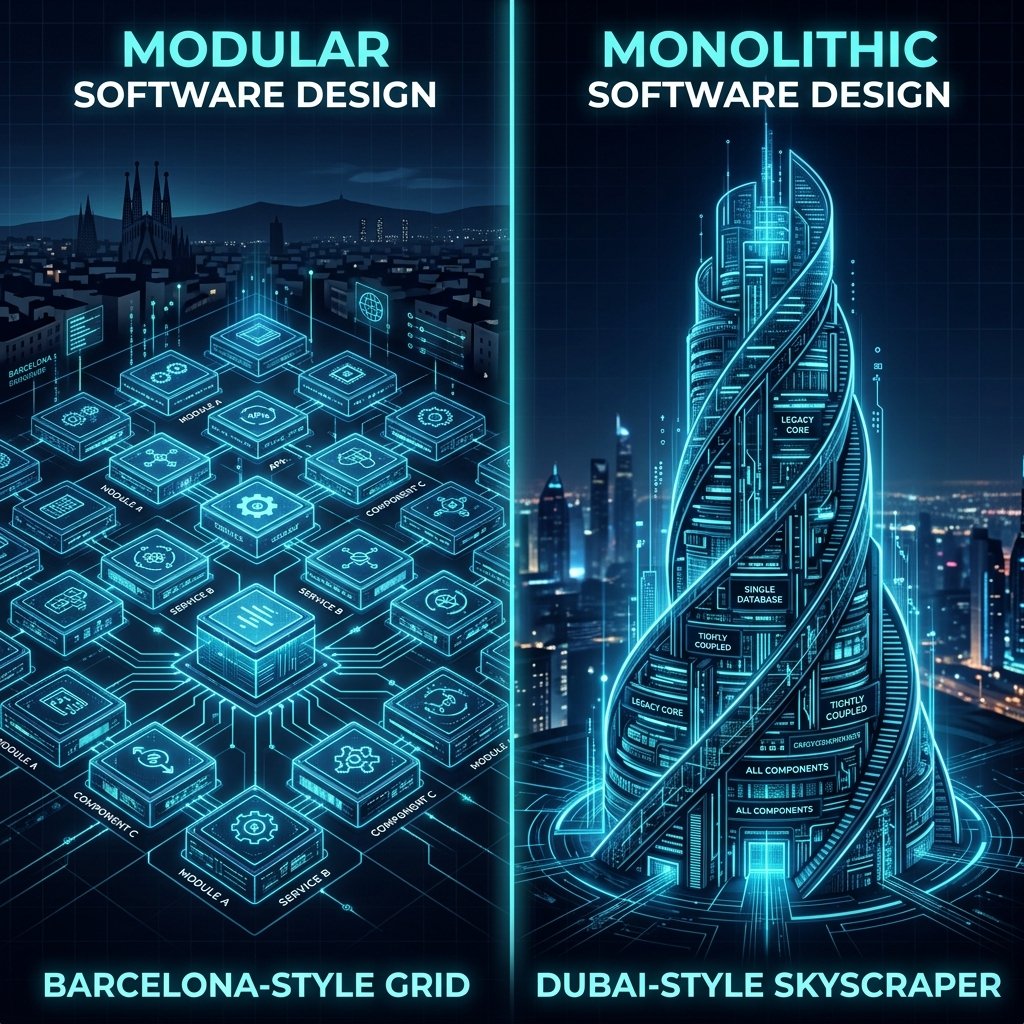 Barcelona Grid vs Dubai Skyscraper Metaphor